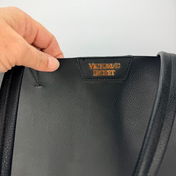 Victoria's Secret boho black fringe Vegan Leather XL Weekend tote bag - Picture 5 of 12